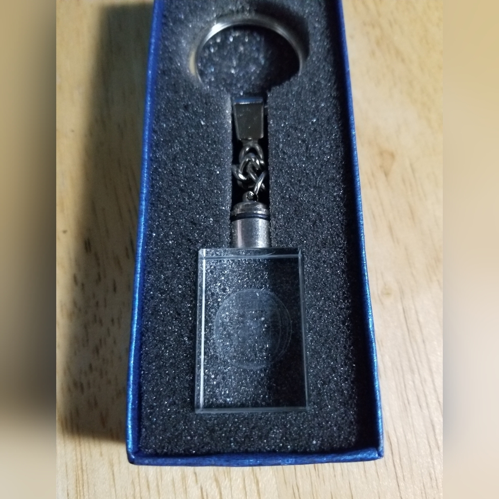 Crystal Earth LED Light Keychain